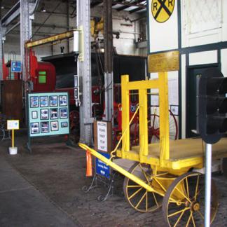 Besides locomotives and coaches, there are displays of auxiliary equipment.